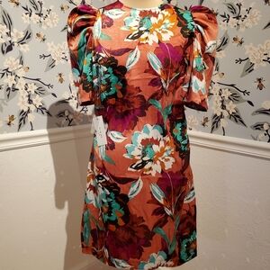 Ali and Jay floral puff sleeve dress size large